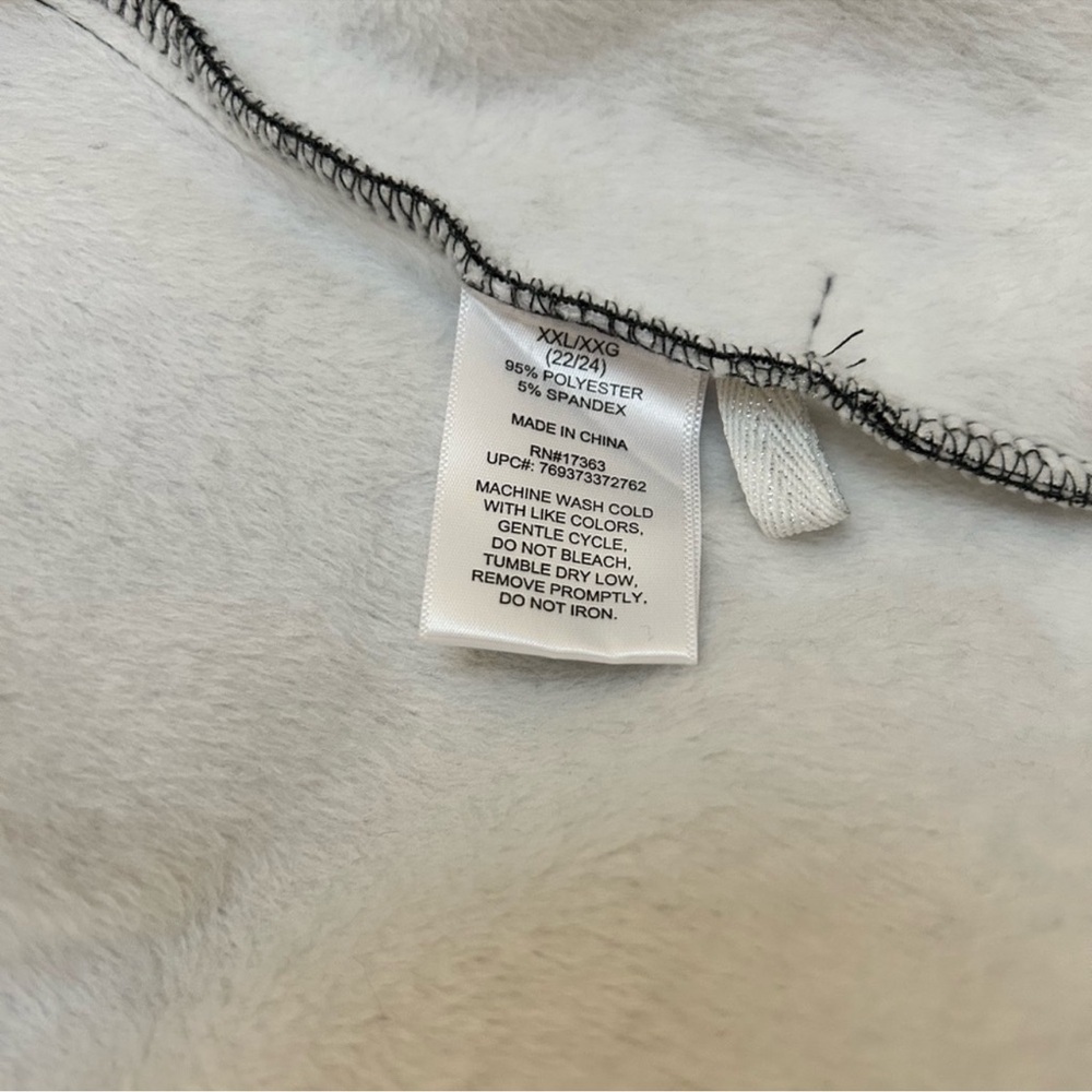 CUDDL DUDS Cozy Gray and White Fleece Jacket Zip Up Side Pockets Size XXL EC - Picture 7 of 7